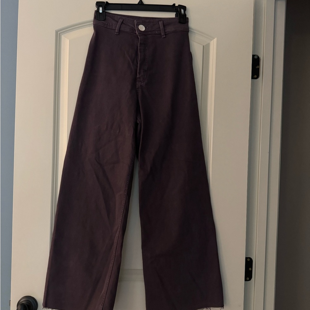 Zara Women's Deep Purple Flare Jeans